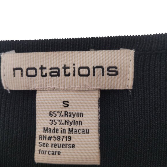 90s/00s Vintage Notations Black Long Sleeve Scoop Neck Rib Knit Top size small - Picture 3 of 4